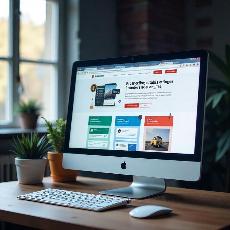 Ordinateur de bureau affichant un site web professionnel